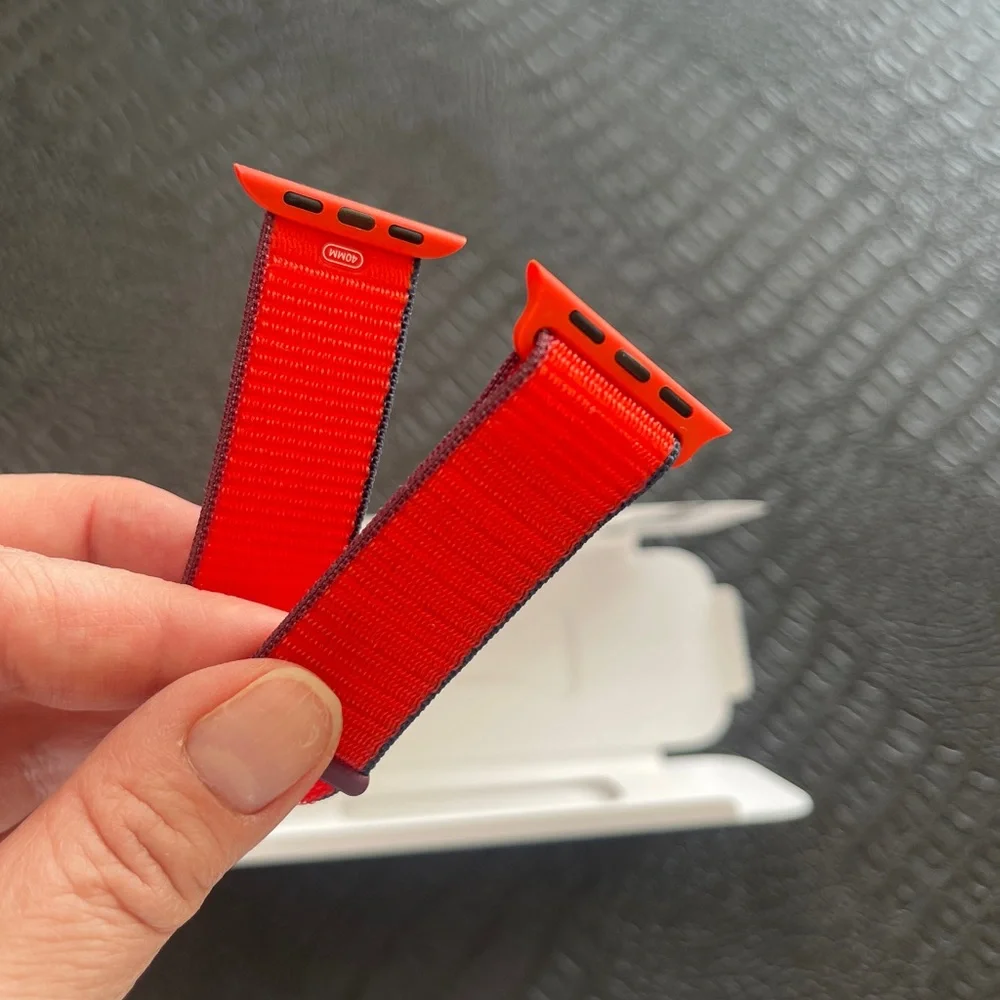 Apple Bright Red Watch Band with Velcro 40mm